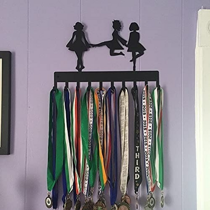 Irish Dance Trio of Dancers Medal Hanger Rack- 14.5 " W/ 10 Hooks Metal Wall Art