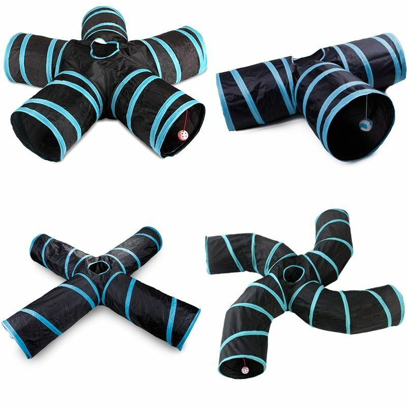 Cat Tunnel Toy Indoor Collapsible Tube Kitty Bored Pet Hole Puppy Kitten Rabbit