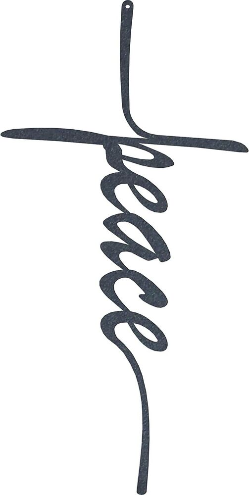 Metal Wall Art - Peace Cross - Metal Wall Art - Black