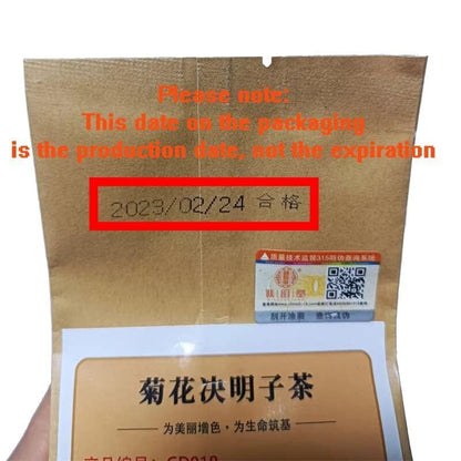 Chrysanthemum Cassia Seed Tea Bags Ju Hua Jue Ming Zi 450g (5gx30pack X 3bags)