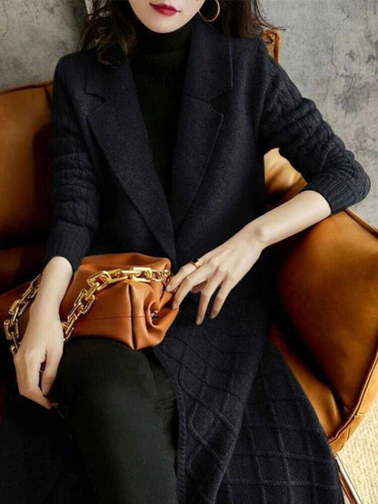 Cardigans Sweater Tops Suit Collar Long Sleeve Lady Winter Clothes Women