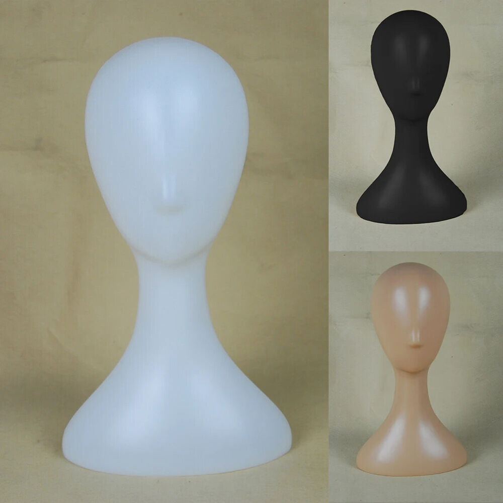 Female Head Mannequins PE Plastic Abstract Model Wig Hair Glasses Display Stands
