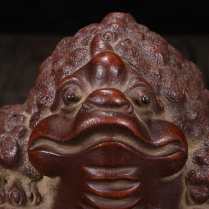 chinese tea pet Golden Toad sculpture zisha yixing money Three legged frog art