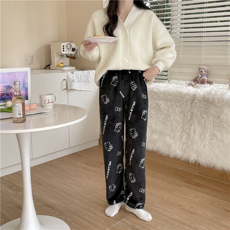Hello Kitty Plush Pajama Pants Loungewear Pants Y2K Vibes New