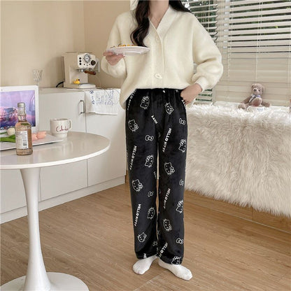 Hello Kitty Plush Pajama Pants Loungewear Pants Y2K Vibes New