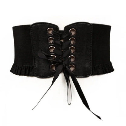 Women Wide Belt Canvas Fashion Dress Corset Waistband Elastic Cummerbund 60-80cm
