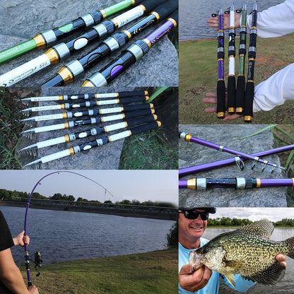 NEW CARBON FIBER TELESCOPIC FRESHWATER FISHING ROD HIGH QUALITY RINGS SIZES