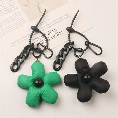 Keychain Black Green Couples Matching Bag Charm Flower Accessories Cute Lanyard