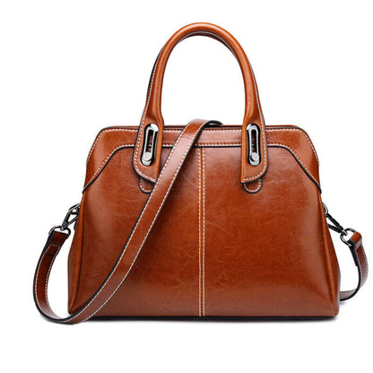 100% Genuine Leather Women's Handbags Sling Shoulder Bag Satchel Tote Bag
