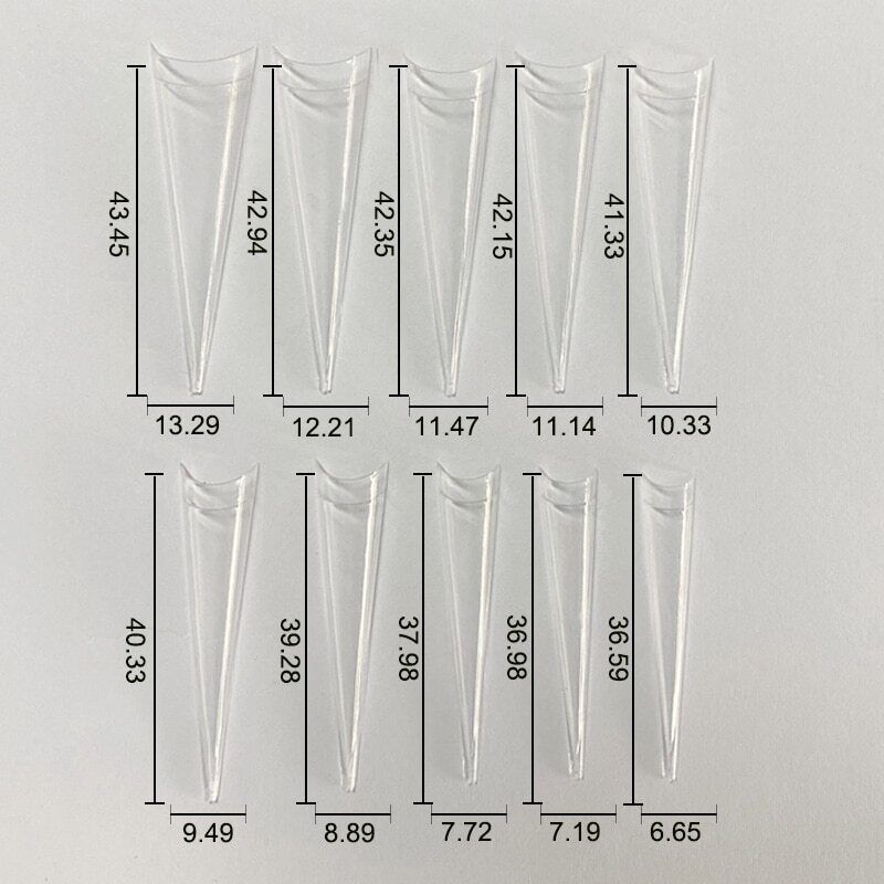 False Nails Tips Plastic Stiletto Straight Half Covers Acrylic Extensions 500Pcs