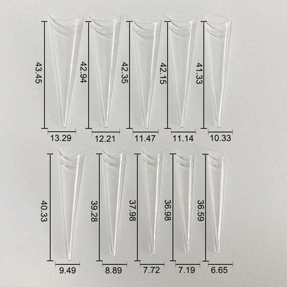 False Nails Tips Plastic Stiletto Straight Half Covers Acrylic Extensions 500Pcs