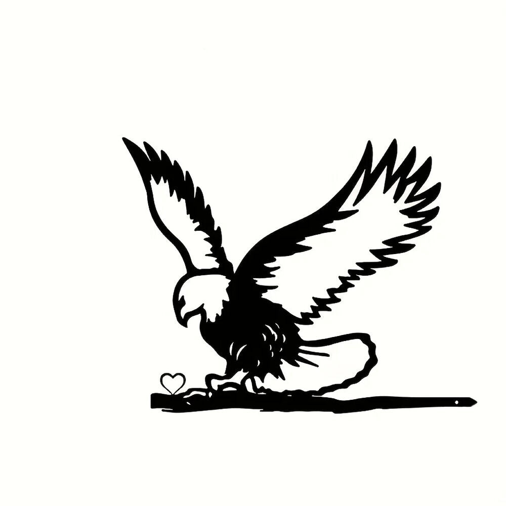 Eagle On Branch Steel Silhouette Metal Wall Art Home Garden Yard Patio Outdoor