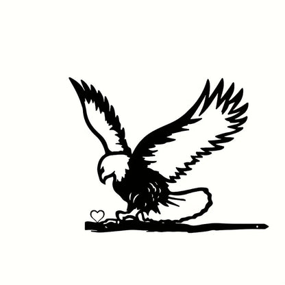 Eagle On Branch Steel Silhouette Metal Wall Art Home Garden Yard Patio Outdoor