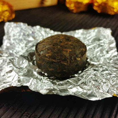 2021/2022 Mini Puer Ripe Tuocha Gold Tin Foil Packing Shu Pu'er Tea Gift 75g