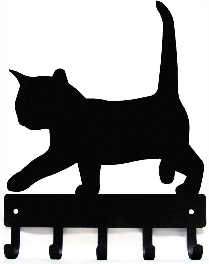 Cat #2 Kitten Key Rack & Hanger - 6 inch Wide Metal Wall Art
