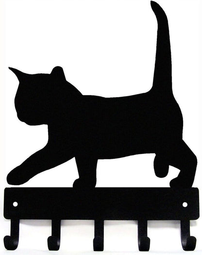 Cat #2 Kitten Key Rack & Hanger - 6 inch Wide Metal Wall Art