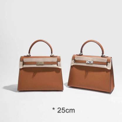 19/22/25/28 Real Leather Small Flap Briefcase Tote Clutch Shoulder Bag Crossbody