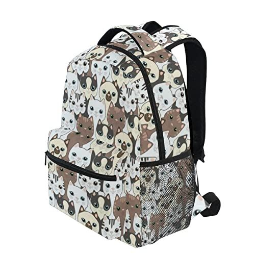 Cute Cat Backpack for Kids Cartoon Kitten Bookbag One Size,