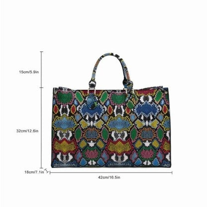 Women's Handbag Shoulder Bag High Quality Luxury Snake Print Trendy Sz Lg Gift