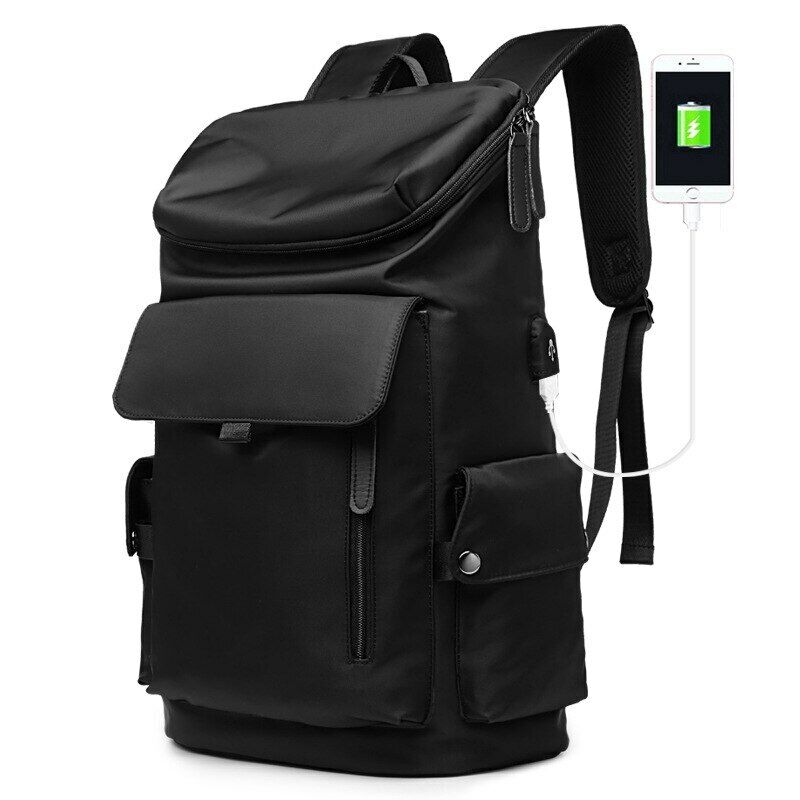 Mens Large Capacity 17 Inch Laptop Backpack USB Travel School Bag for Teenager