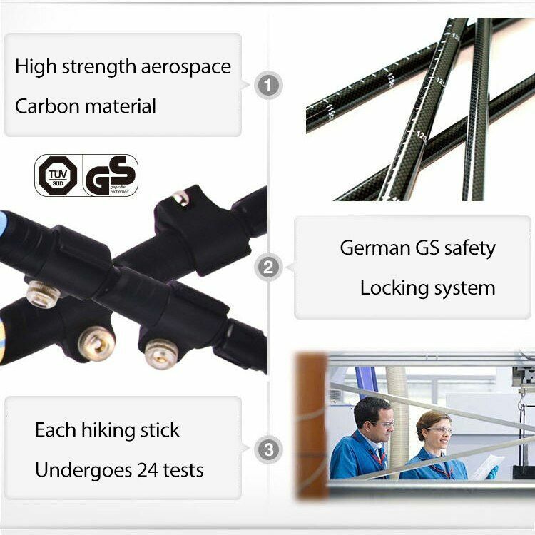 Carbon Fiber Walking Stick Hiking Pole Camping Hiking Telescopic Stick Trekking