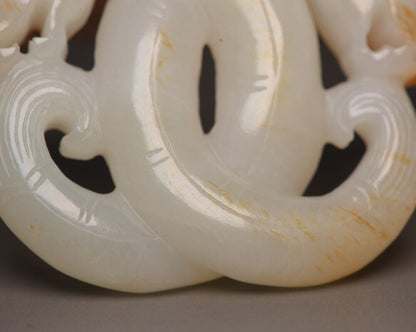Top Chinese Natural Hetian Jade Carving Dragon Statue Exquisite Pendant Jewelry