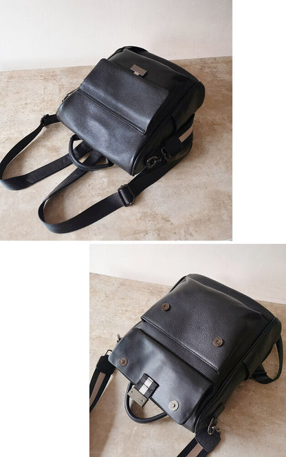 Anti-Theft Convertible Real Leather Backpack Travel Bag Purse Shoulder Bag
