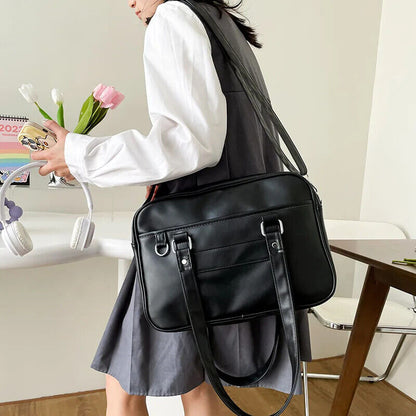 Student Bag Handbag School Student Bag Shoulder Bag PU Women's Computer Bag