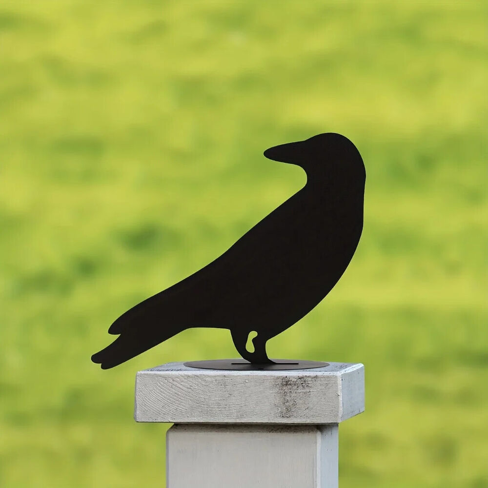 1pc Raven Garden Stake, Metal Silhouette Yard Sign With Stake
