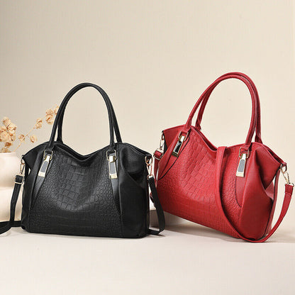 Womens PU Leather Handbags Top Handle Satchel Crossbody Shoulder Bag Tote Purse