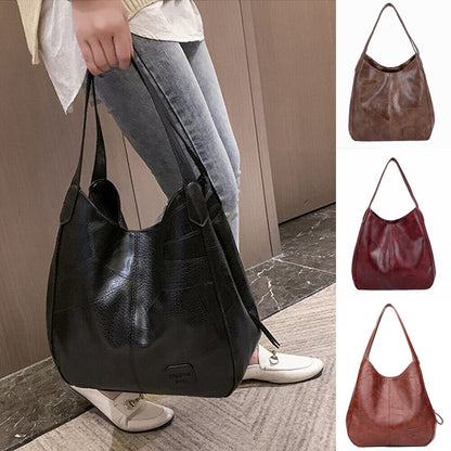 Women Designer Leather Shoulder Bag Large Capacity Ladies Handbag Hobo Tote