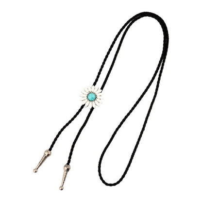 Men Bolo Tie Alloy Polyester Cowboy Flower Gemstones Shirts Sweaters Accessories