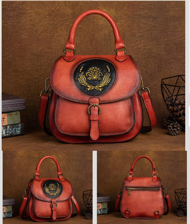 Top Cow Leather Women's Handbag, Luxury Leather Small Backpack Shoulder Bag Hobo