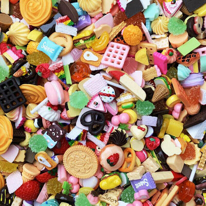10Pcs Dollhouse Mini Lucky Bag Blind Box Cake Candy Bread Doll Food Kitchen T-ca