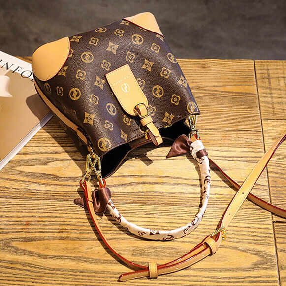 PVC Womne's Bucket Bag, Elegant Crossbody Shoulder Bag Classic Desinger Handbags
