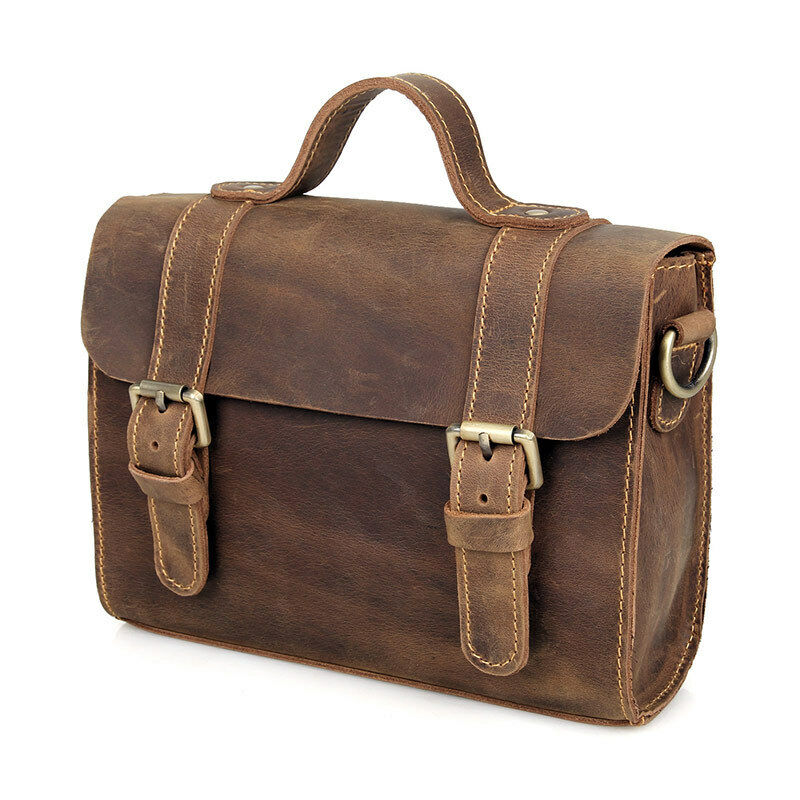 Men and Women Crazy Horse Leather Shoulder Messenger Bag Travel Small Handbag