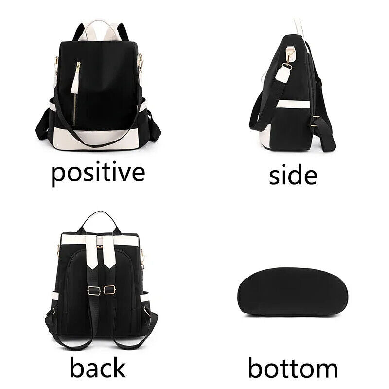 Women's Backpack Back Zipper Girls Schoolbag Travel Single Shoulder Backpack