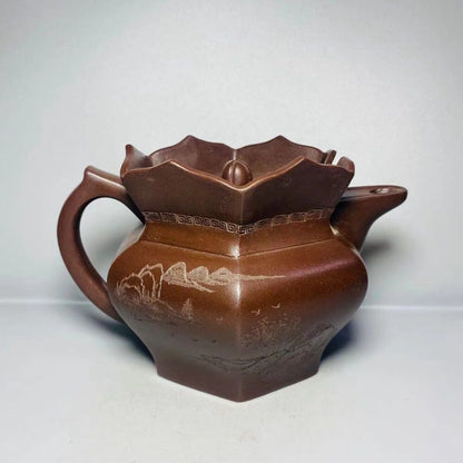 Vintage Chinese Yixing Purple Clay Teapot Zisha Ceremony Collectible Rare Large