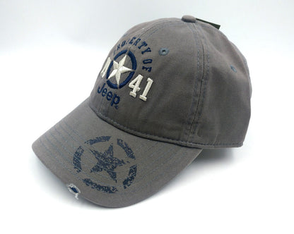 Jeep 1941 Hat Sport Baseball Ball Cap Embroidery Men's Unisex Adjustable Grey