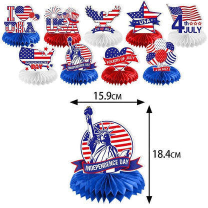 9pics 4th Of July Wreath Ornaments American Flag Decor Patriotic Home July Party