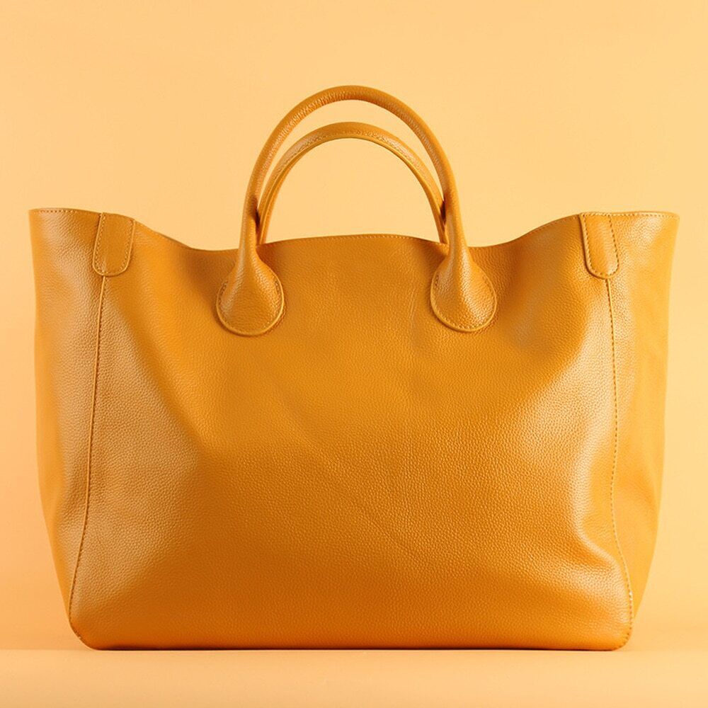 Tote Bag Women Genuine Leather Handbags and Purses Brown Bag Travel Handbag