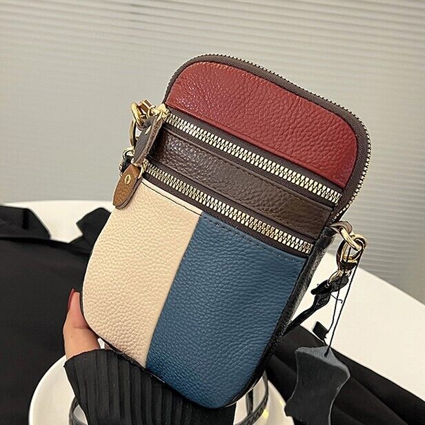 100% Genuine Leather Crossbody Bags Colorful (Random) Women's Sling Shoulder Bag