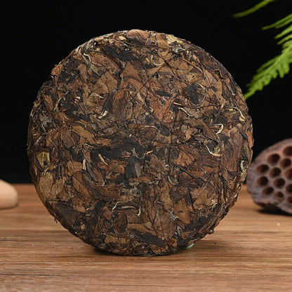 350g 2015 Fuding High Mountain Bai Cha Cake Shou Mei Premuim Wild Aged White Tea