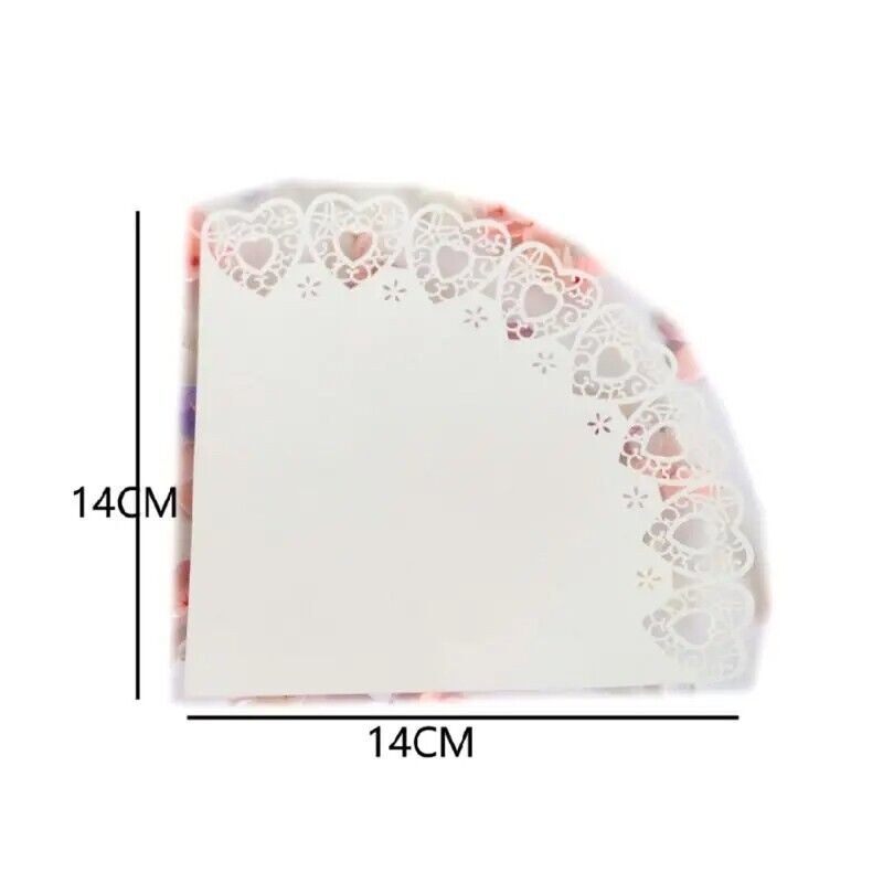 Confetti Cones 50Pcs Laser Cut Love Heart Lace Laying Candy Wedding Party Favors