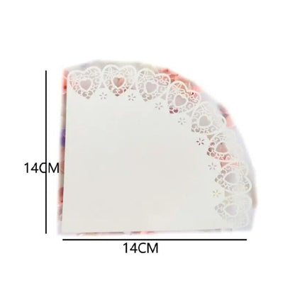 Confetti Cones 50Pcs Laser Cut Love Heart Lace Laying Candy Wedding Party Favors