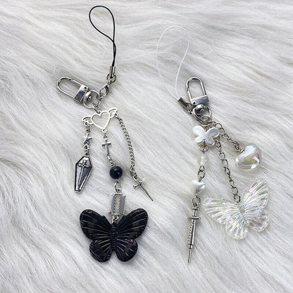 Y2K Phone Charms Pendant Butterfly Key Chain For Bag Cute Accessories
