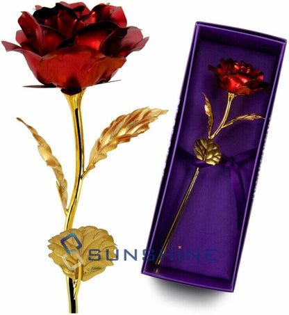 Gold Plated Real Rose 24K Dipped Flower Valentine's Day Love Gift For Her Decor
