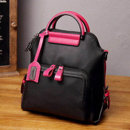 Oil Wax Leather Women's Fashion Backpack Outdoor Travel Rucksack School Bag
