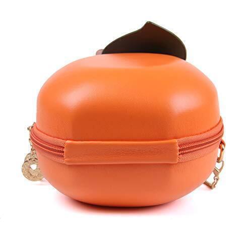 Women Girl Crossbody Bag Fashion PU Leather Fruit 3D Novelty Animal Orange