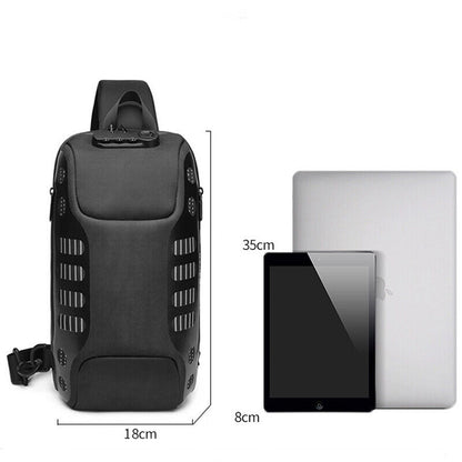 Men's Sling Backpack Oxford cloth Waterproof&Anti-theft Crossbody Sport Bags USB